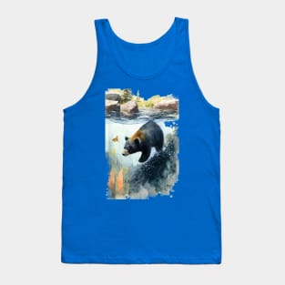 Black Bear Swimming Tank Top